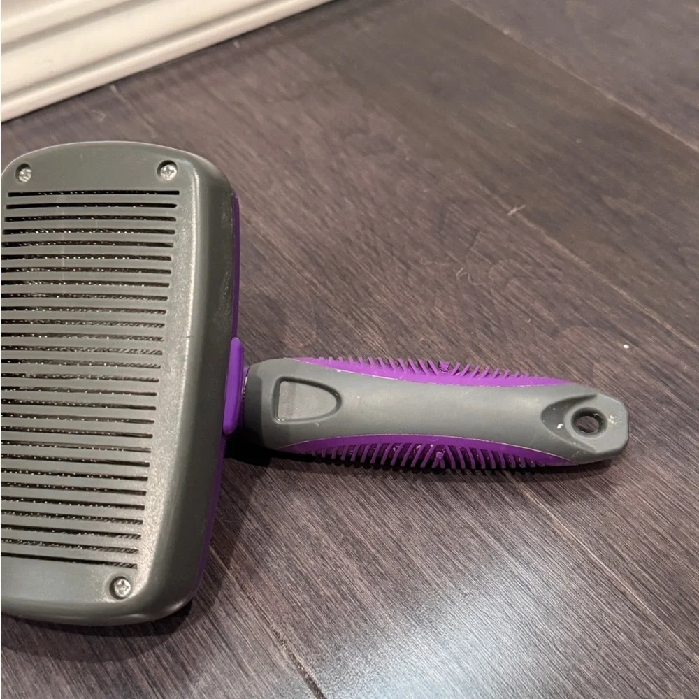 Hertzko Purple Dog Pet Wire Fine Grooming Brush Deshedder